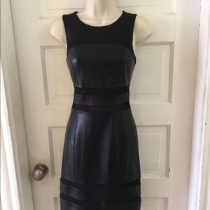 Cache slim sexy leather dress